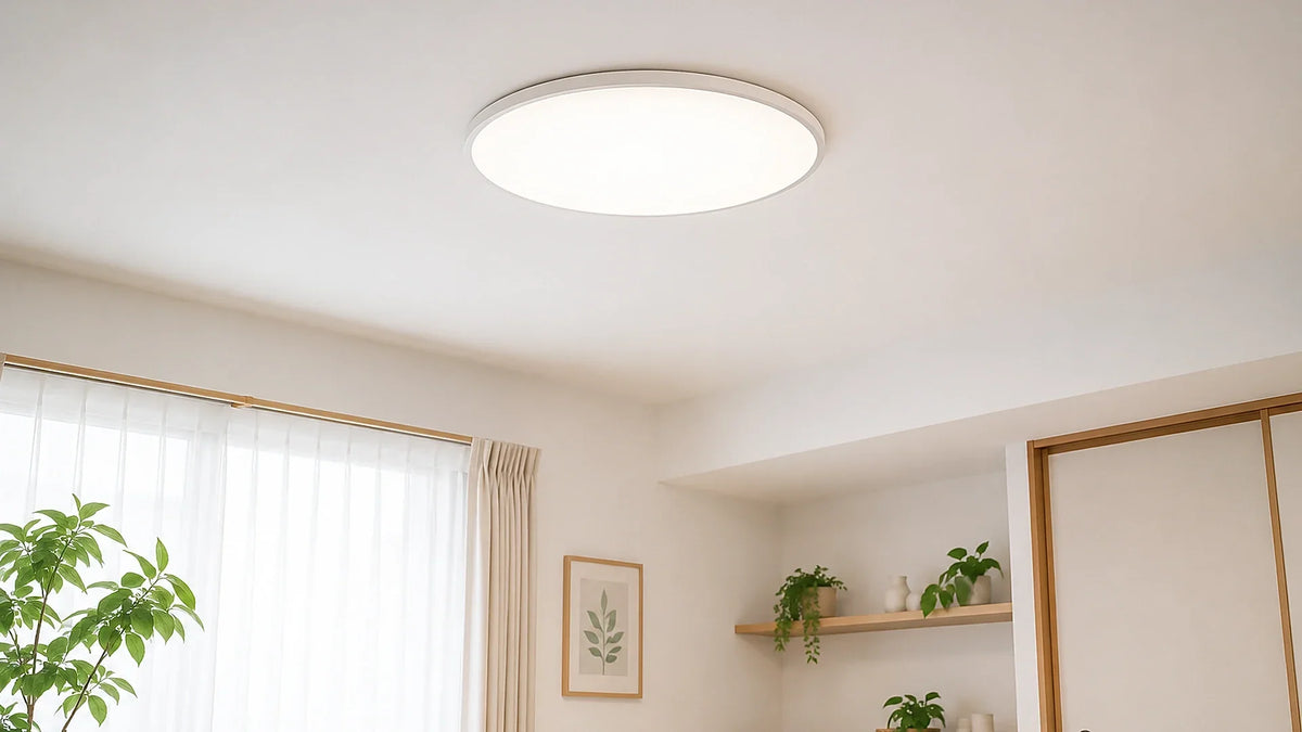 新しく取り付けた薄型LEDシーリングライト